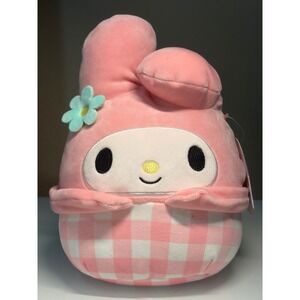 Squishmallows My Melody Pink Plaid Flower Easter Plush 8" Sanrio NWT